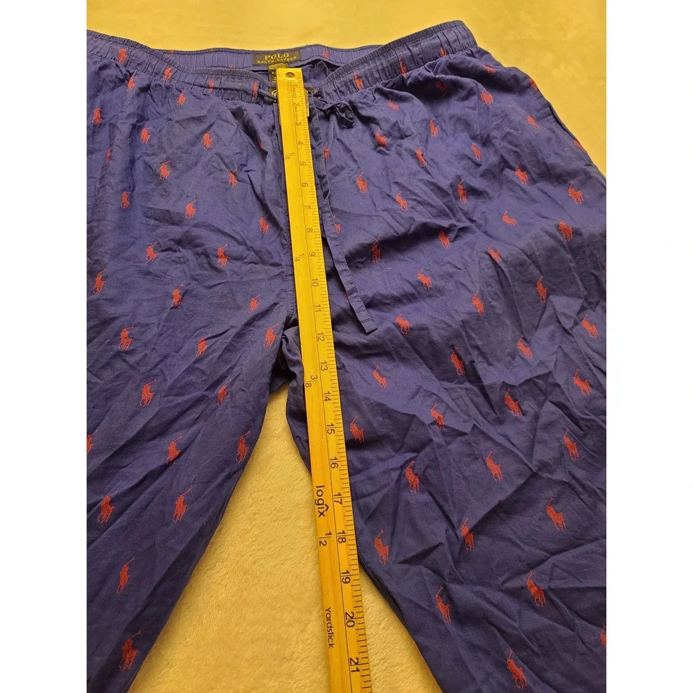Polo Ralph Lauren Blue Red Pony‎ Logo Pajama Pants Men's XL Sleepwear